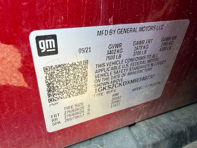 2021 Cayenne Red Tintcoat GMC Yukon AT4 4X4 SUV