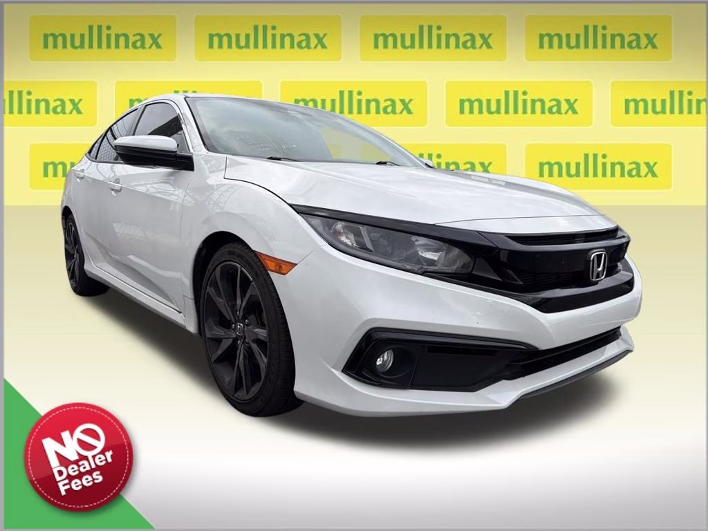 2021 White Honda Civic Sport FWD Sedan