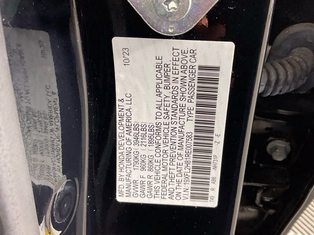 2024 Black Honda Civic Sport FWD Hatchback