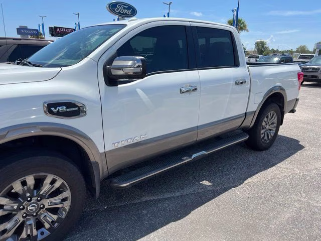2017 Pearl White Metallic Nissan Titan Platinum Reserve 4X4 Truck