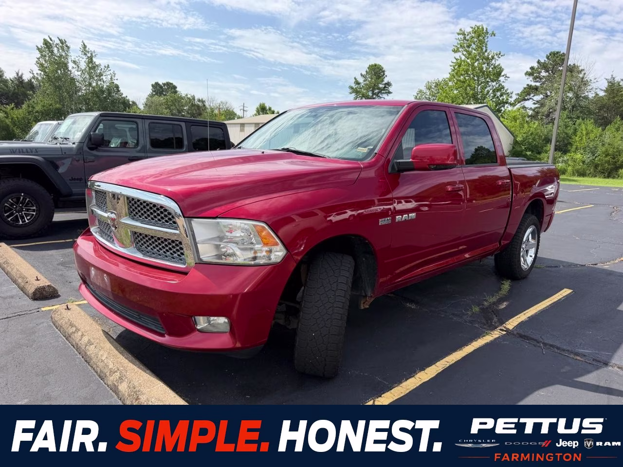 2009 Inferno Red Crystal Pearl Dodge Ram 1500 4WD Sport Crew Cab 4X4 Truck