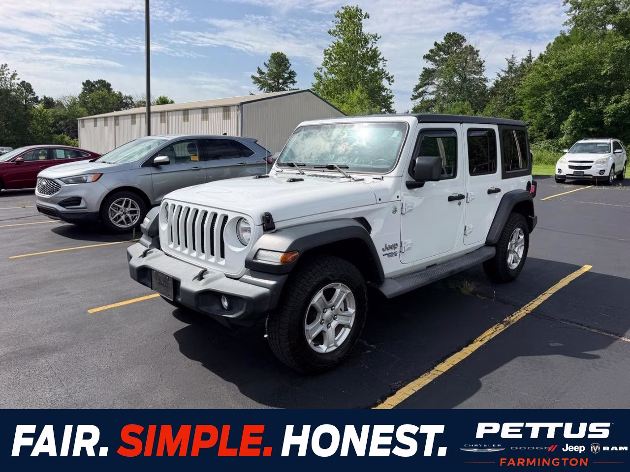 2019 Bright White Clearcoat Jeep Wrangler Unlimited Sport S 4X4 SUV