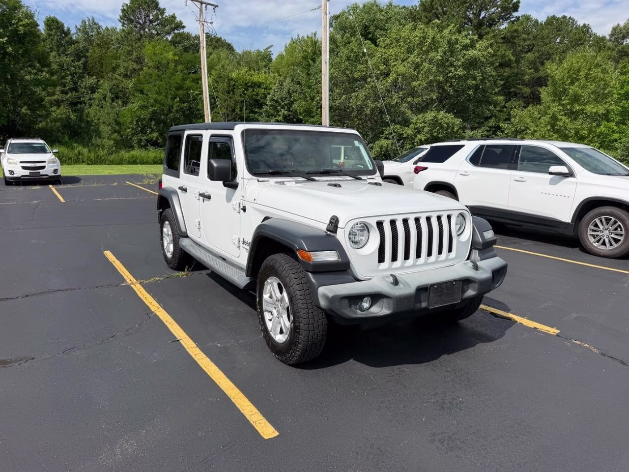 2019 Bright White Clearcoat Jeep Wrangler Unlimited Sport S 4X4 SUV