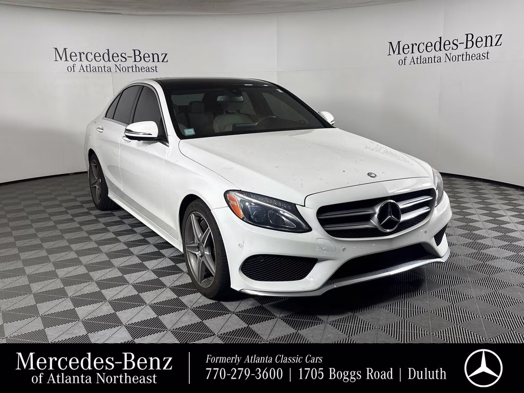 2017 White Mercedes-Benz C-Class C 300 AWD Sedan