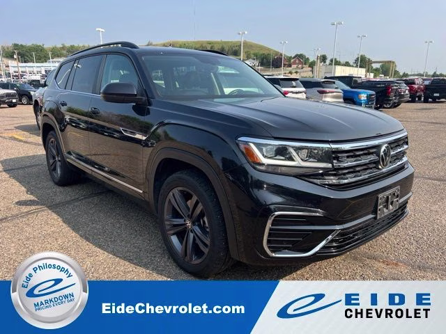 2021 Deep Black Volkswagen Atlas 3.6L V6 SE w/Technology R-Line AWD SUV