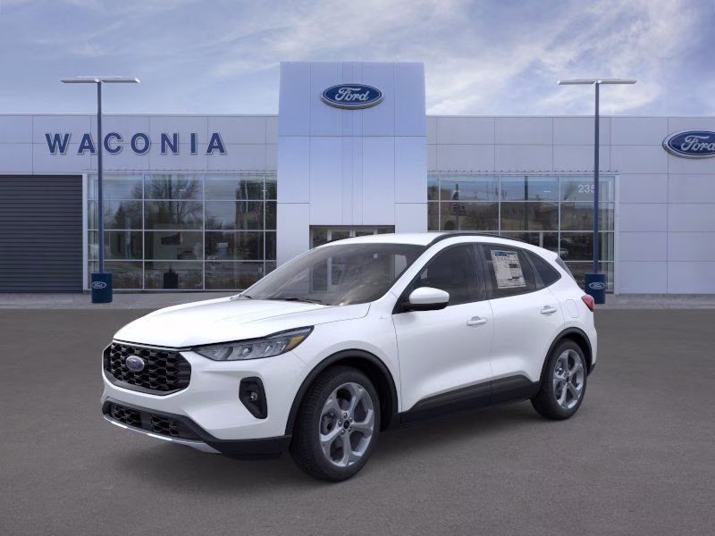 2025 Star White Metallic Tri-Coat Ford Escape Hybrid ST-Line Select AWD SUV