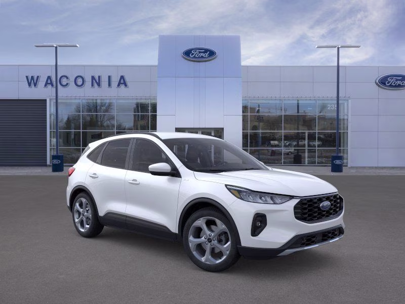2025 Star White Metallic Tri-Coat Ford Escape Hybrid ST-Line Select AWD SUV