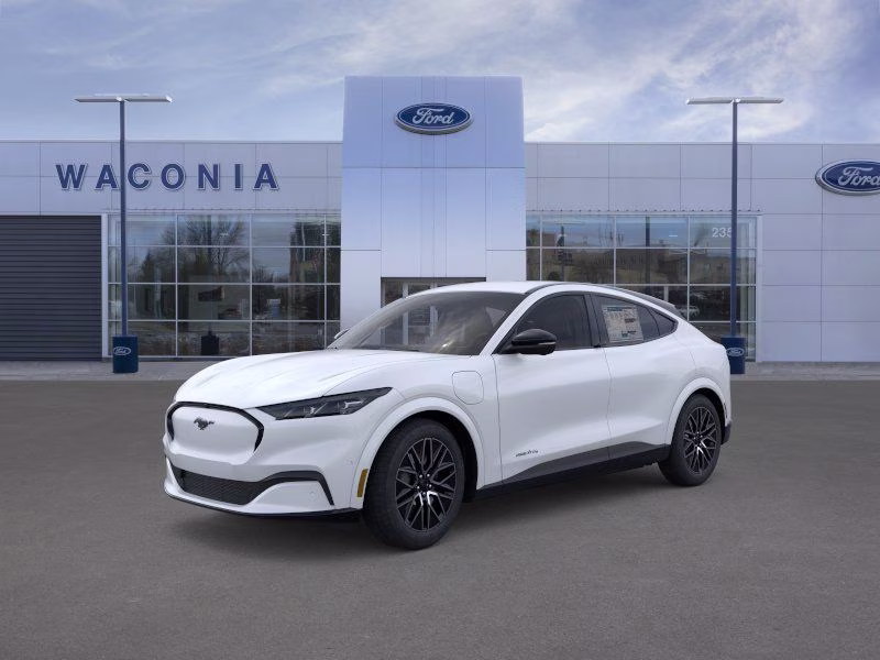 2025 Star White Metallic Tri-Coat Ford Mustang Mach-E Premium AWD SUV