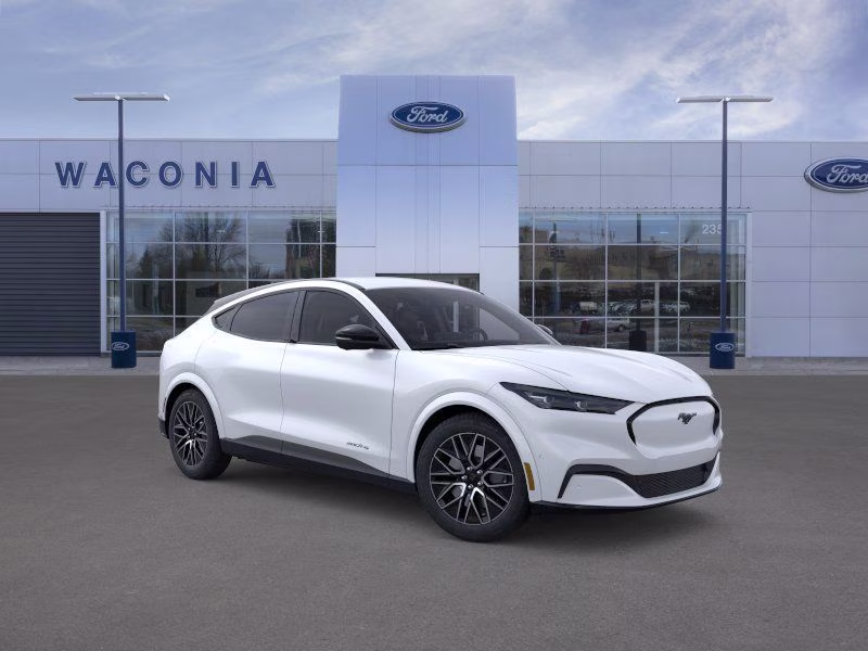 2025 Star White Metallic Tri-Coat Ford Mustang Mach-E Premium AWD SUV