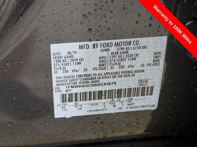 2025 Gray Metallic Ford Explorer ST 4X4 SUV