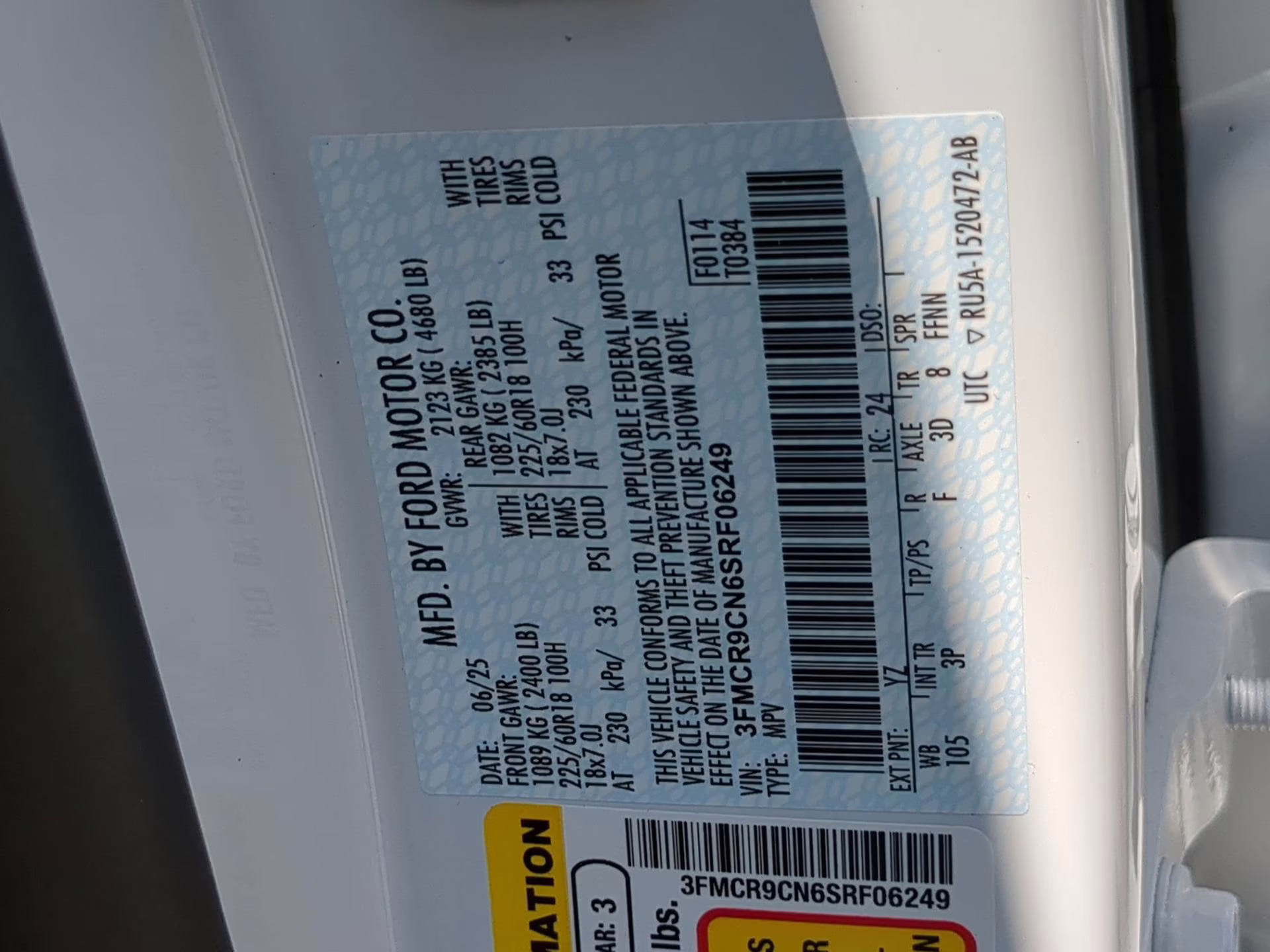 2025 Oxford White Ford Bronco Sport Outer Banks 4X4 SUV