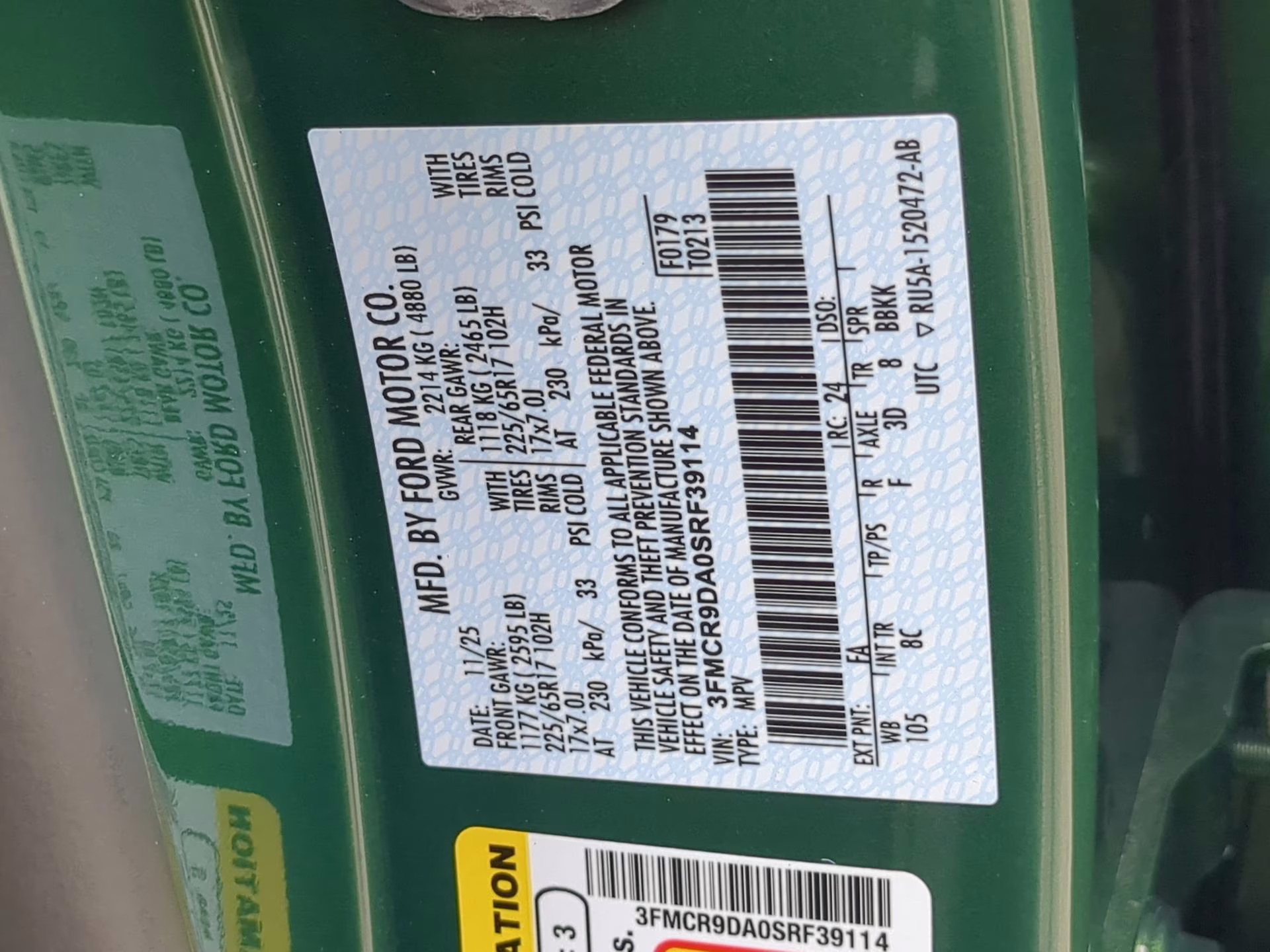 2025 Eruption Green Metallic Ford Bronco Sport Badlands 4X4 SUV