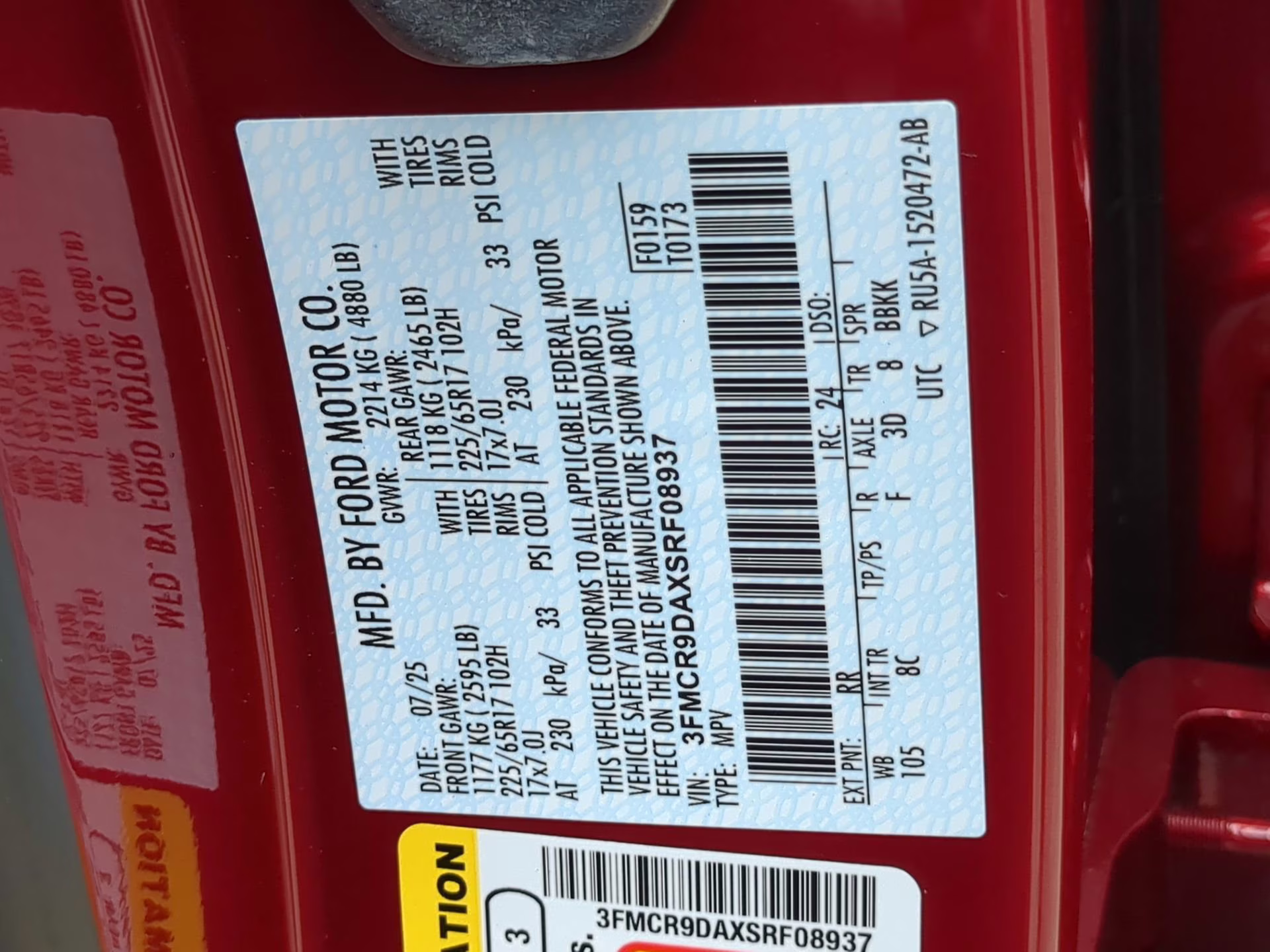 2025 Ruby Red Metallic Tinted Clearcoat Ford Bronco Sport Badlands 4X4 SUV