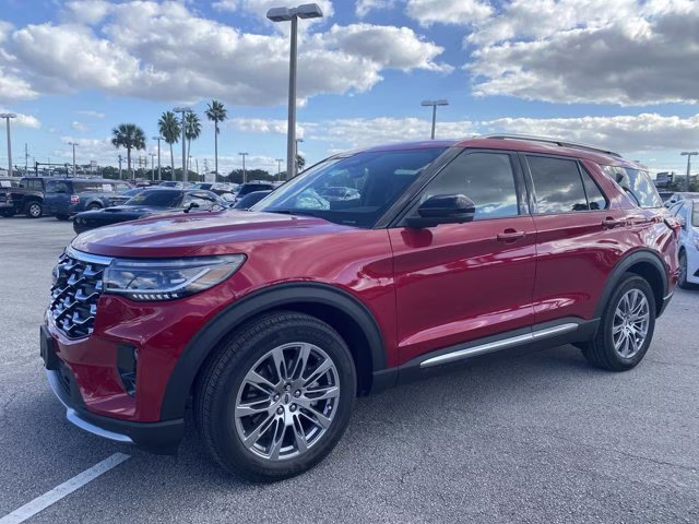 2026 Rapid Red Metallic Tinted Clearcoat Ford Explorer Platinum RWD SUV