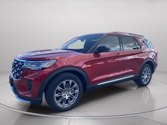2026 Rapid Red Metallic Tinted Clearcoat Ford Explorer Platinum RWD SUV