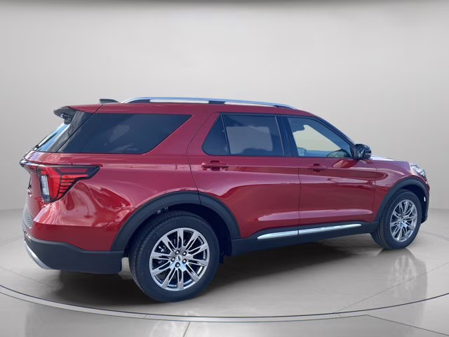 2026 Rapid Red Metallic Tinted Clearcoat Ford Explorer Platinum RWD SUV