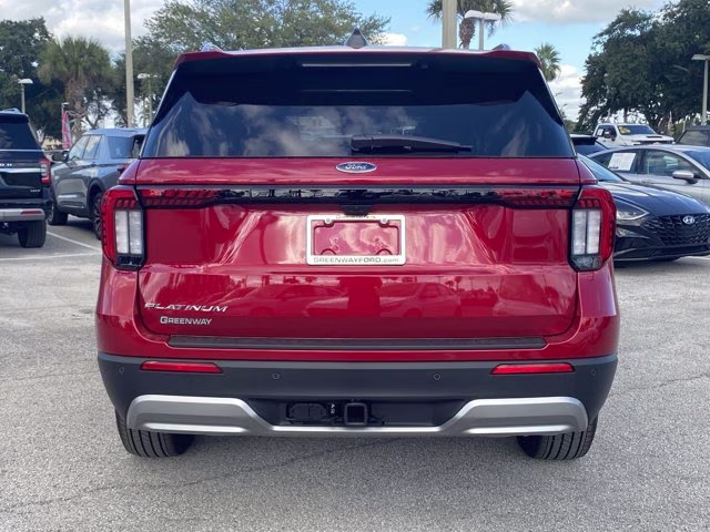 2026 Rapid Red Metallic Tinted Clearcoat Ford Explorer Platinum RWD SUV