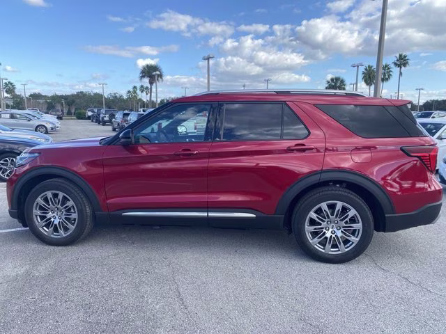 2026 Rapid Red Metallic Tinted Clearcoat Ford Explorer Platinum RWD SUV
