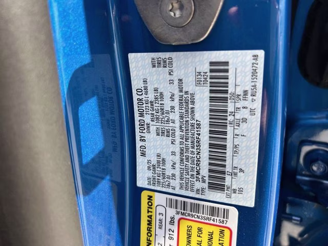 2025 Velocity Blue Metallic Ford Bronco Sport Outer Banks 4X4 SUV