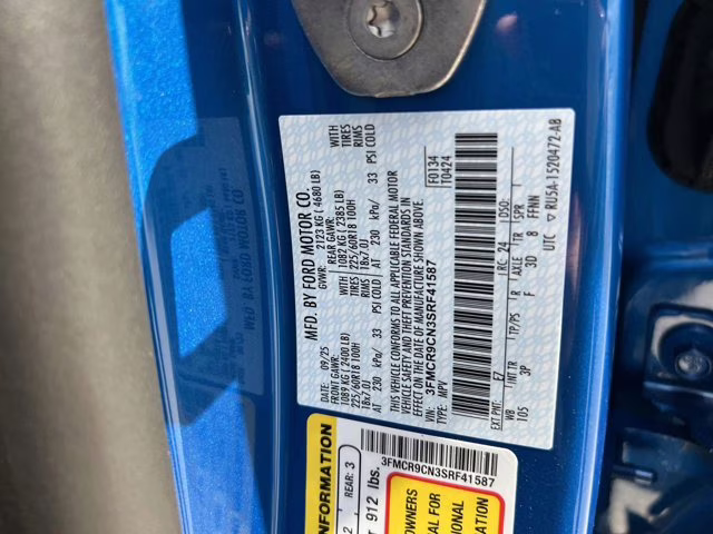 2025 Velocity Blue Metallic Ford Bronco Sport Outer Banks 4X4 SUV