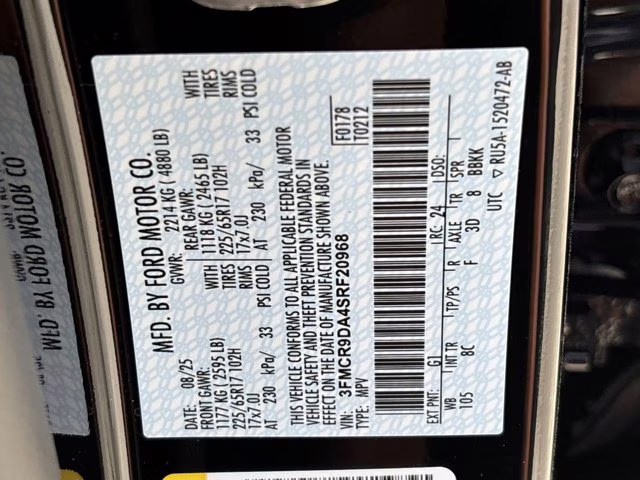 2025 Shadow Black Ford Bronco Sport Badlands 4X4 SUV