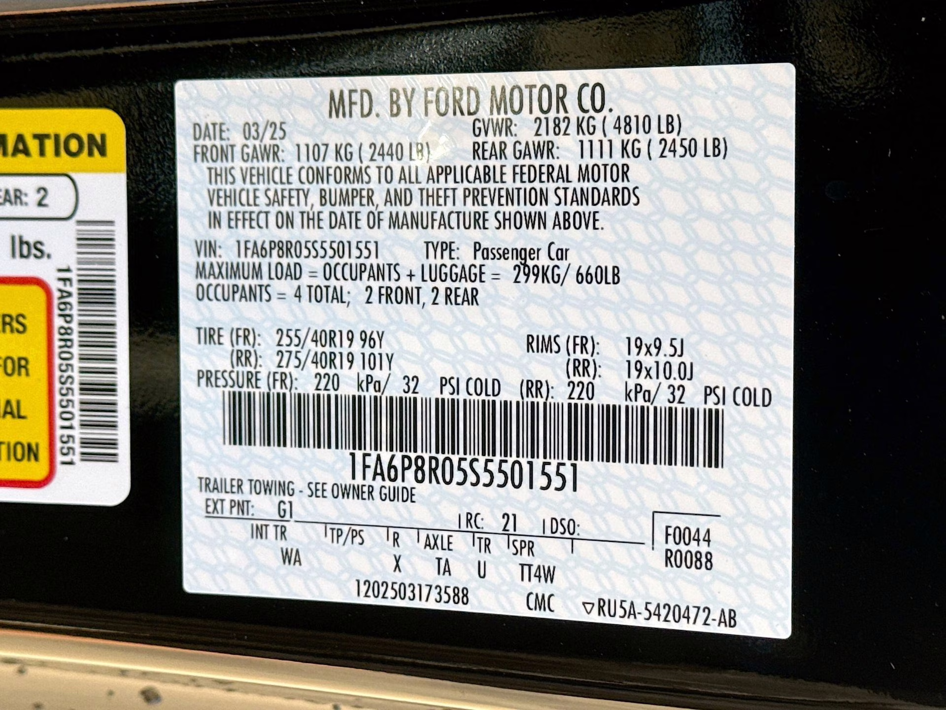 2025 Shadow Black Ford Mustang Dark Horse RWD Coupe