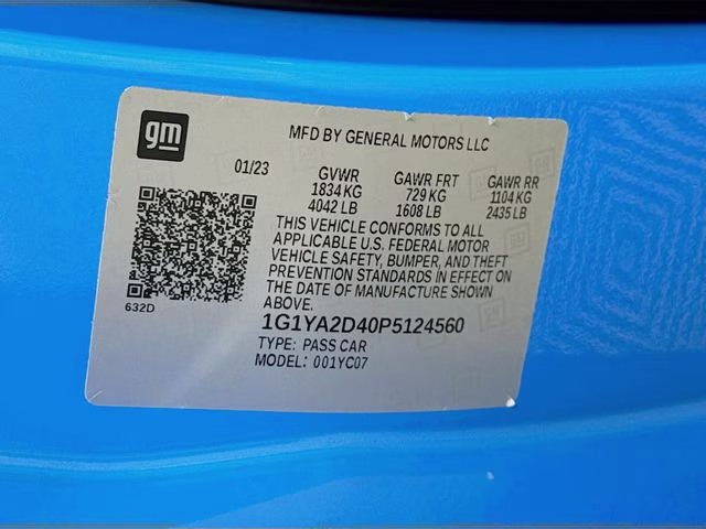 2023 Blue Chevrolet Corvette Stingray 1LT RWD Coupe