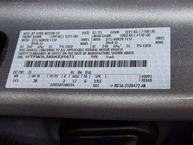 2025 Iconic Silver Metallic Ford F-150 XLT 4X4 Truck