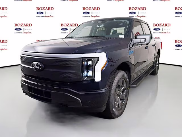 2025 Antimatter Blue Metallic Ford F-150 Lightning Flash AWD Truck