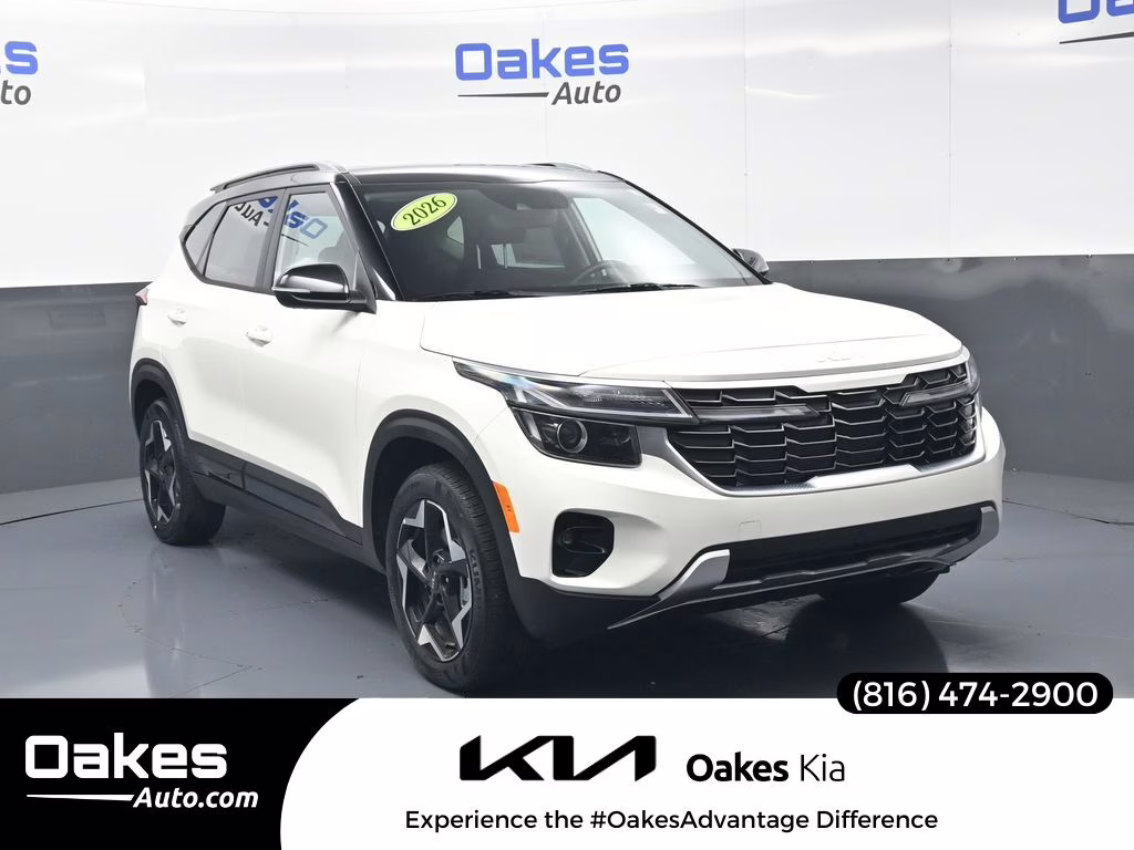 2026 Clear White/Black Roof Kia Seltos S AWD SUV