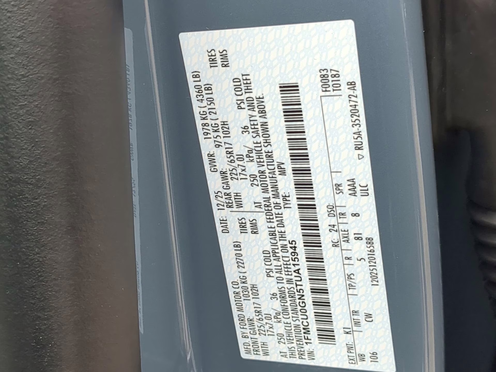 2026 Vapor Blue Metallic Ford Escape Active FWD SUV