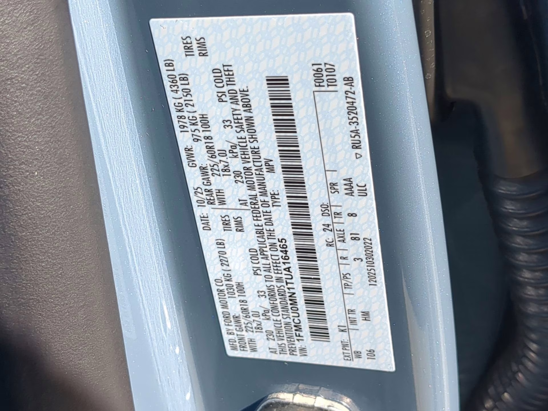 2026 Vapor Blue Metallic Ford Escape ST-Line FWD SUV