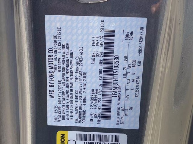 2026 Carbonized Gray Metallic Ford Mustang EcoBoost Premium RWD Coupe