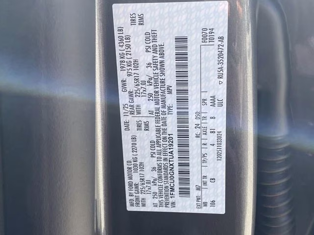 2026 Carbonized Gray Metallic Ford Escape Active FWD SUV