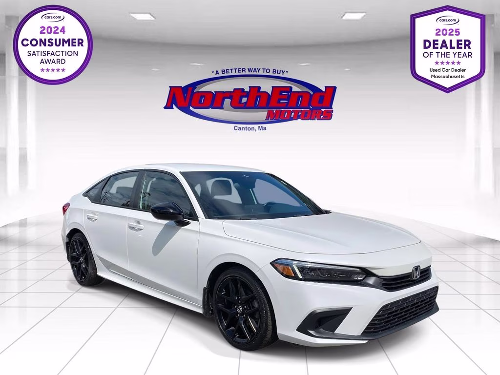 2024 Platinum White Pearl Honda Civic Sport FWD Sedan