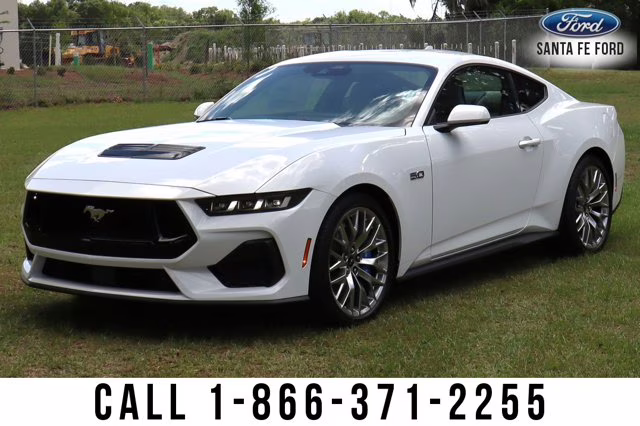 2024 White Ford Mustang GT Premium RWD Coupe