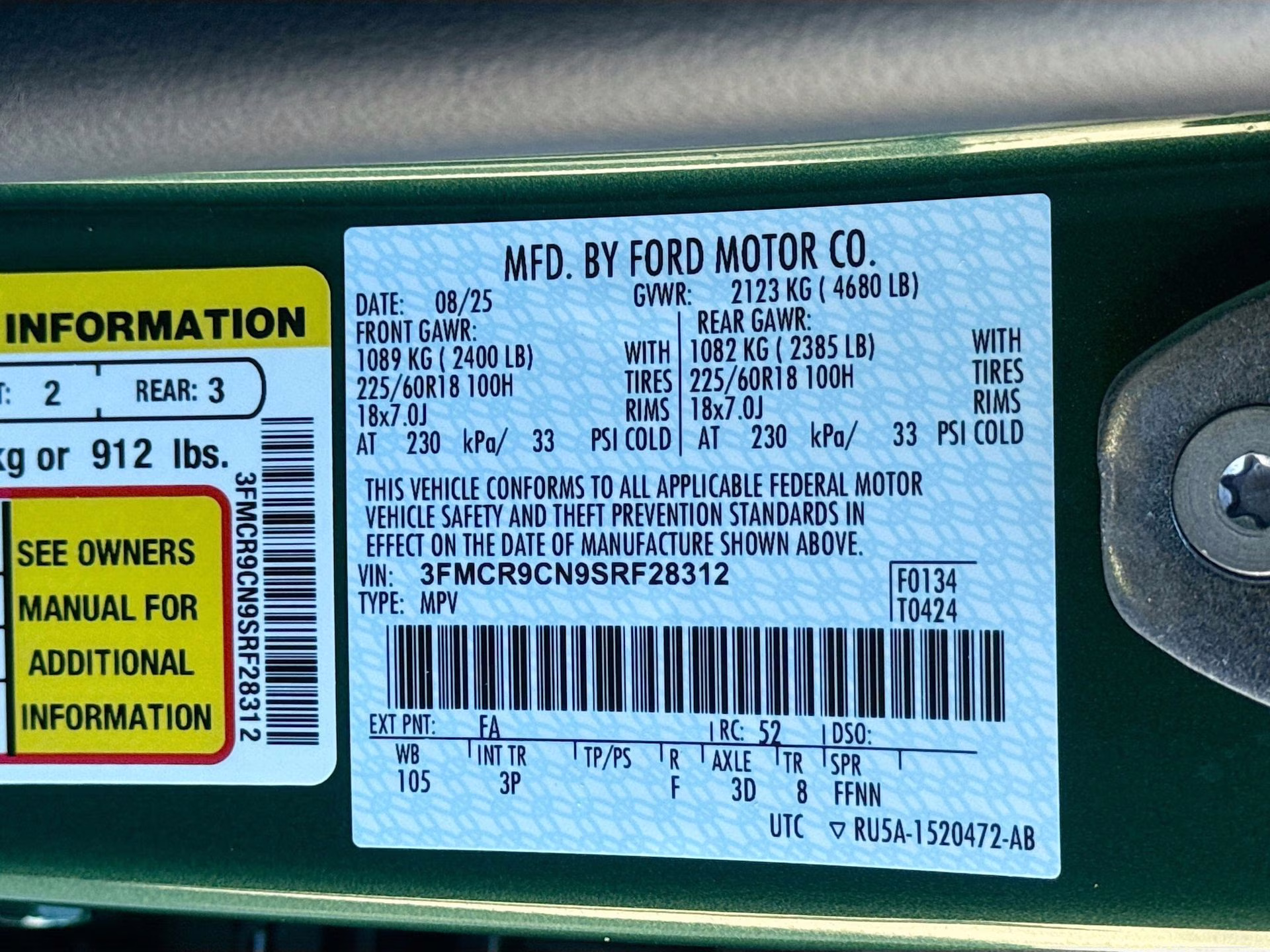 2025 Eruption Green Metallic Ford Bronco Sport Outer Banks 4X4 SUV