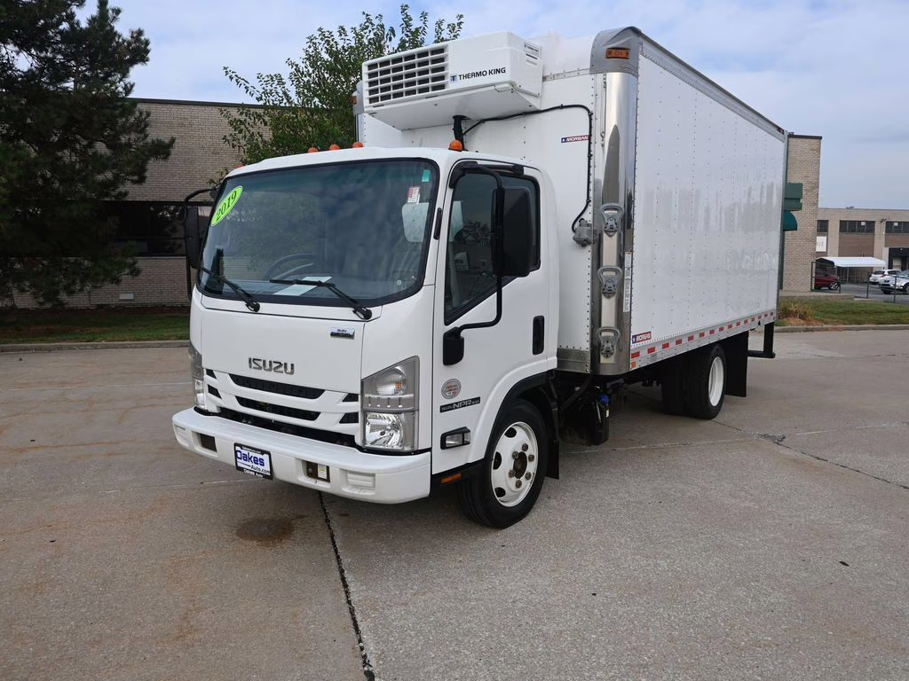 2019 White Isuzu NPR XD Refrigerated Truck