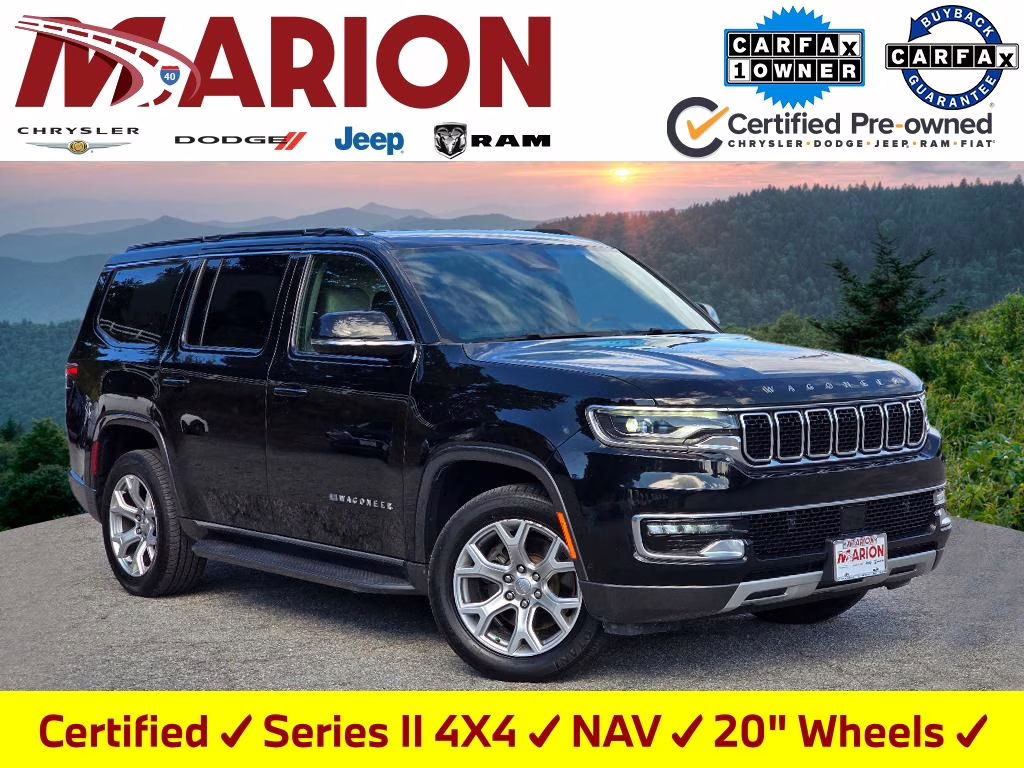2022 Diamond Black Crystal Pearlcoat Jeep Wagoneer Series II 4X4 SUV