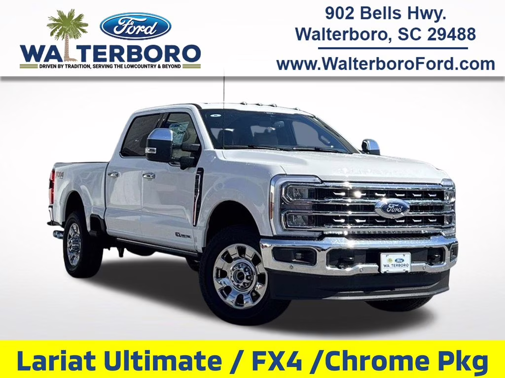 2025 Star White Metallic Tri-Coat Ford Super Duty F-350 SRW Lariat 4X4 Truck