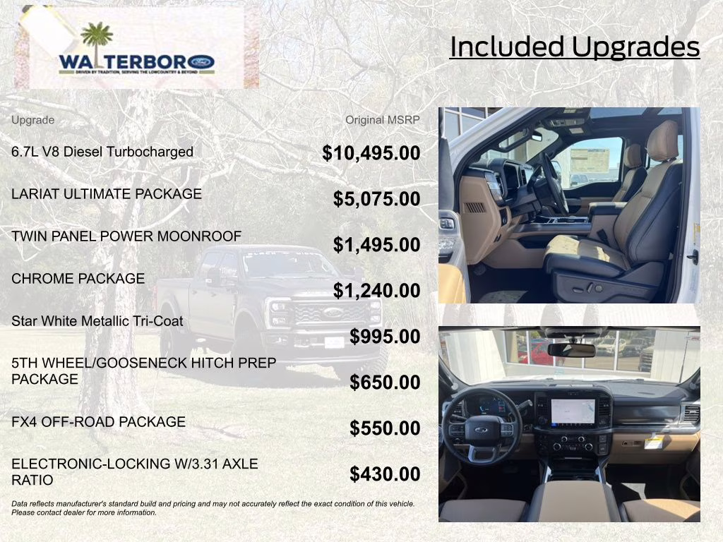 2025 Star White Metallic Tri-Coat Ford Super Duty F-350 SRW Lariat 4X4 Truck