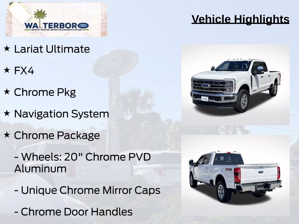 2025 Star White Metallic Tri-Coat Ford Super Duty F-350 SRW Lariat 4X4 Truck