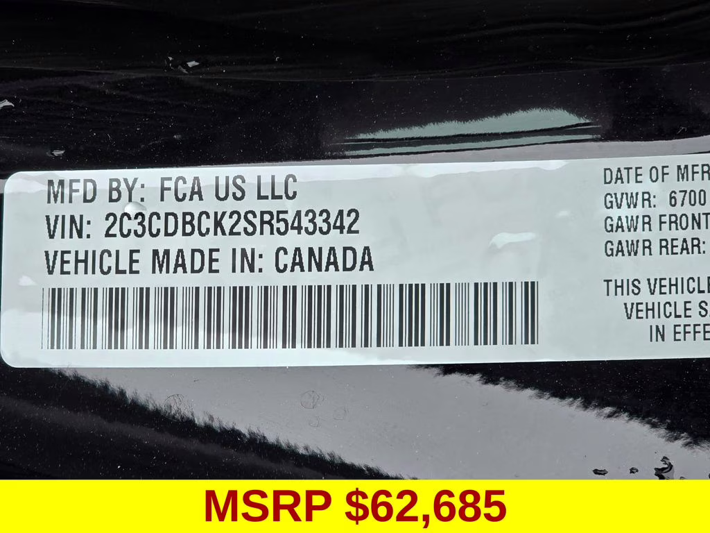 2025 Diamond Black Crystal Pearlcoat Dodge Charger R/T AWD Coupe