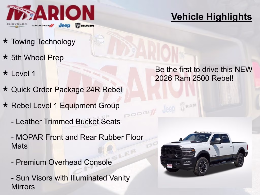 2026 Bright White Clearcoat Ram 2500 Rebel 4X4 Truck