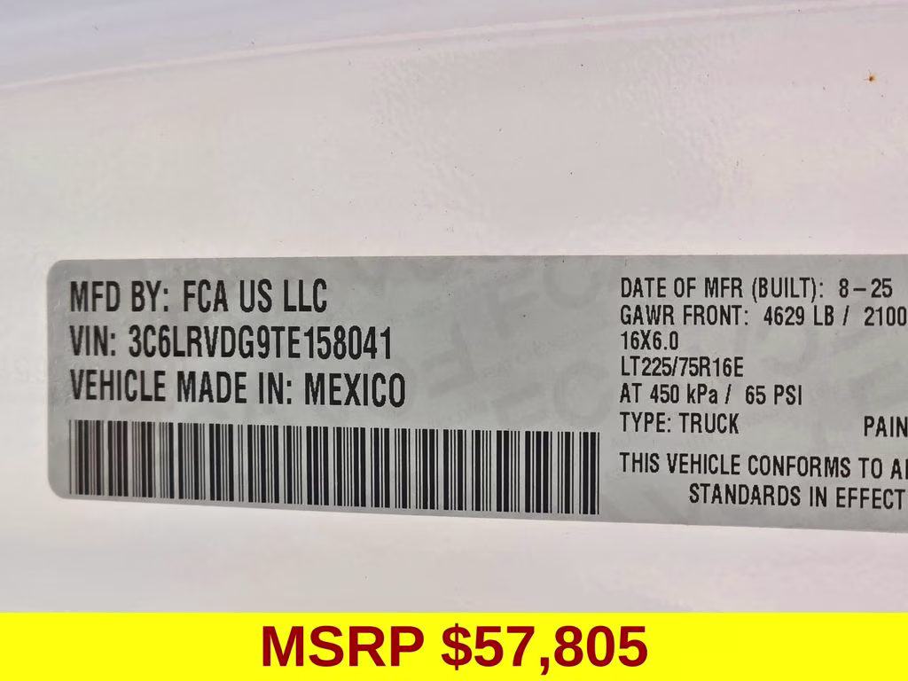 2026 Bright White Clearcoat Ram ProMaster 2500 High Roof FWD Van