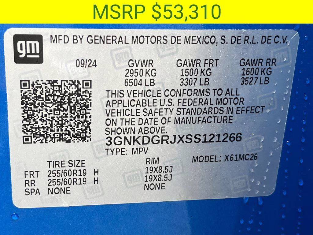 2025 Riptide Blue Metallic Chevrolet Blazer EV LT AWD SUV