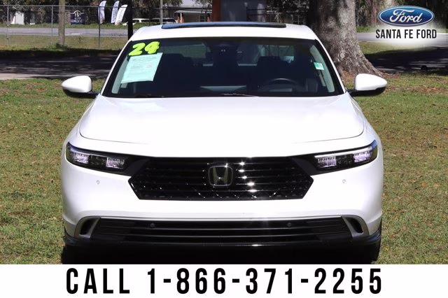 2024 White Honda Accord Hybrid Touring FWD Sedan