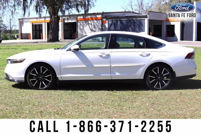 2024 White Honda Accord Hybrid Touring FWD Sedan