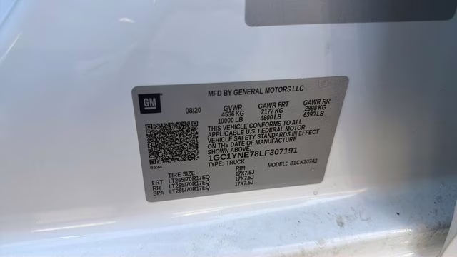 2020 Summit White Chevrolet Silverado 2500HD LT 4X4 Truck