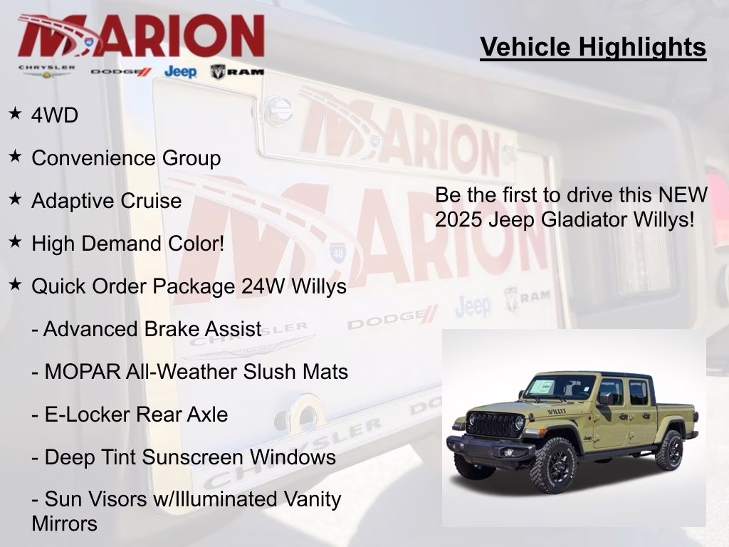 2025 41 Jeep Gladiator Willys 4X4 Truck